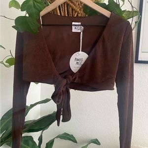 Princess Polly, brown crop cardigan